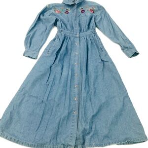 Vintage F.A.D.S. Denim Dress Medium | Classic Cotton Jean Dress